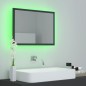 vidaXL Espejo de baño acrílico gris brillo 60x8,5x37 cm vidaXL Espejo de baño acrílico gris brillo 60x8,5x37 cm