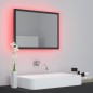 vidaXL Espejo de baño acrílico gris brillo 60x8,5x37 cm vidaXL Espejo de baño acrílico gris brillo 60x8,5x37 cm