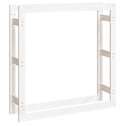 vidaXL Estante para leña madera maciza de pino blanco 100x25x100 cm