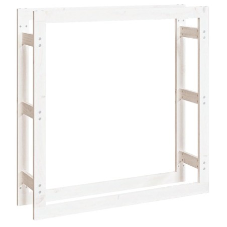 vidaXL Estante para leña madera maciza de pino blanco 100x25x100 cm