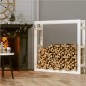 vidaXL Estante para leña madera maciza de pino blanco 100x25x100 cm vidaXL Estante para leña madera maciza de pino blanco 100x25x100 cm