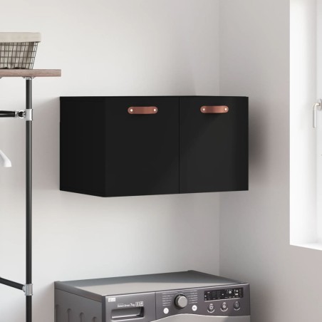 vidaXL Armario de pared madera de ingeniería negro 60x36,5x35 cm