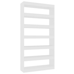 vidaXL Estantería/divisor madera contrachapada blanco 100x30x198 cm
