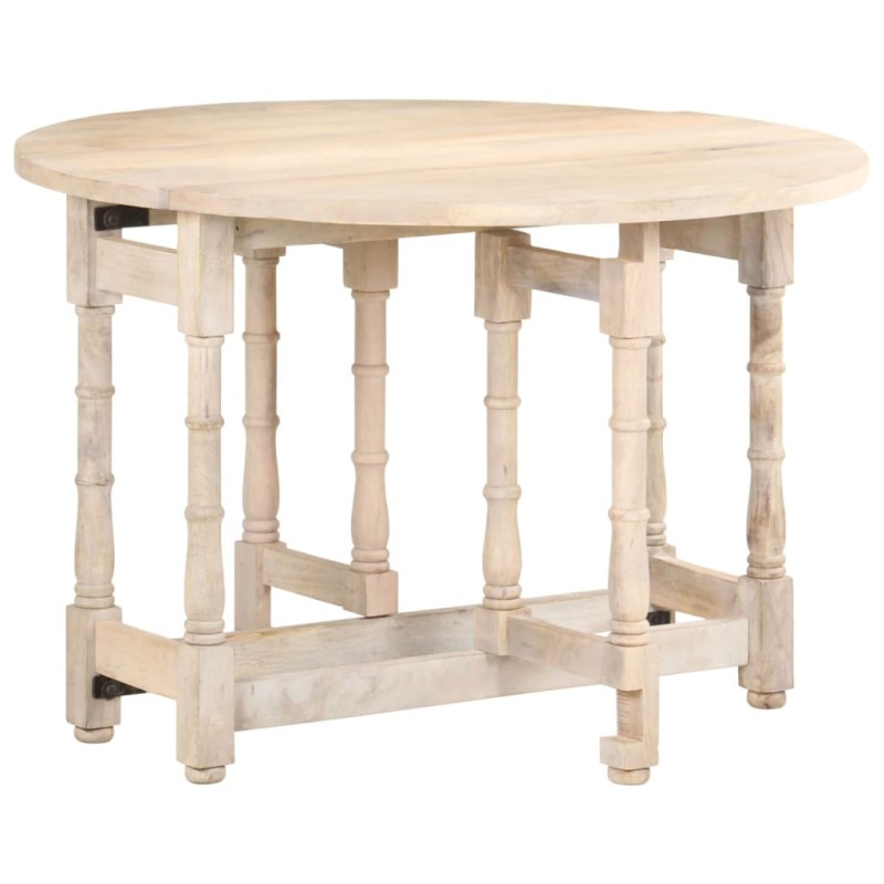 vidaXL Mesa de comedor redonda de madera maciza de mango 110x76 cm vidaXL Mesa de comedor redonda de madera maciza de mango 110x76 cm