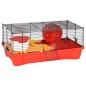 vidaXL Jaula para hámster polipropileno y metal roja 58x32x36 cm