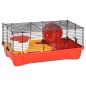 vidaXL Jaula para hámster polipropileno y metal roja 58x32x36 cm