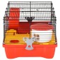 vidaXL Jaula para hámster polipropileno y metal roja 58x32x36 cm