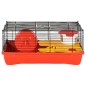 vidaXL Jaula para hámster polipropileno y metal roja 58x32x36 cm