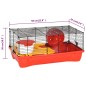 vidaXL Jaula para hámster polipropileno y metal roja 58x32x36 cm