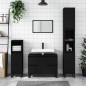 vidaXL Mueble de baño madera de ingeniería negro 80x33x60 cm