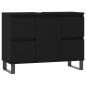 vidaXL Mueble de baño madera de ingeniería negro 80x33x60 cm
