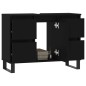 vidaXL Mueble de baño madera de ingeniería negro 80x33x60 cm