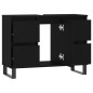 vidaXL Mueble de baño madera de ingeniería negro 80x33x60 cm