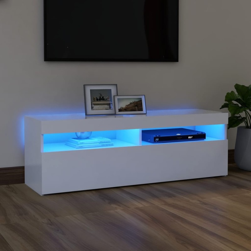 vidaXL Mueble para TV con luces LED blanco 120x35x40 cm vidaXL Mueble para TV con luces LED blanco 120x35x40 cm