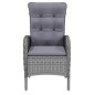 vidaXL Juego de comedor para jardín 7 piezas ratán sintético gris vidaXL Juego de comedor para jardín 7 piezas ratán sintético gris