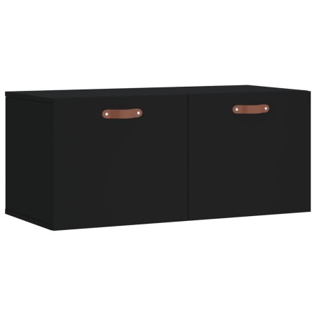 vidaXL Armario de pared madera de ingeniería negro 80x36,5x35 cm