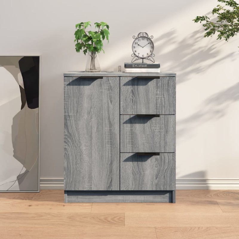 vidaXL Aparador de madera contrachapada gris Sonoma 60x30x70 cm vidaXL Aparador de madera contrachapada gris Sonoma 60x30x70 cm