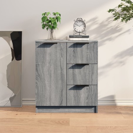 vidaXL Aparador de madera contrachapada gris Sonoma 60x30x70 cm