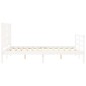 vidaXL Estructura de cama con cabecero madera maciza blanco 140x190 cm vidaXL Estructura de cama con cabecero madera maciza blanco 140x190 cm