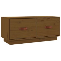vidaXL Mueble de TV madera maciza de pino marrón miel 80x34x35 cm
