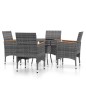 vidaXL Juego de comedor de jardín 5 piezas ratán sintético gris