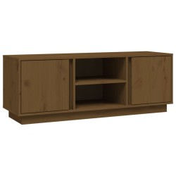 vidaXL Mueble de TV madera maciza de pino marrón miel 110x35x40,5 cm