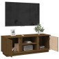 vidaXL Mueble de TV madera maciza de pino marrón miel 110x35x40,5 cm