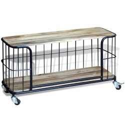vidaXL Mueble para la TV de madera de mango maciza 100x40x45 cm
