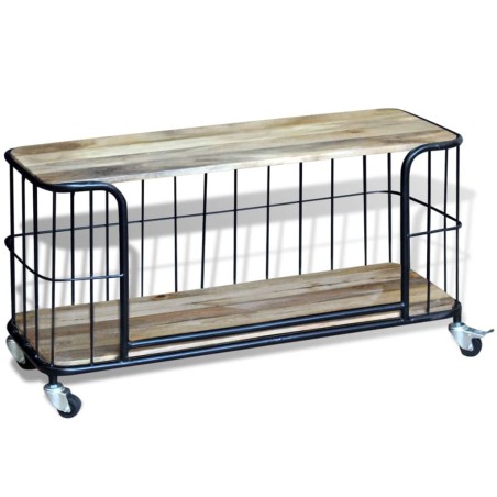 vidaXL Mueble para la TV de madera de mango maciza 100x40x45 cm