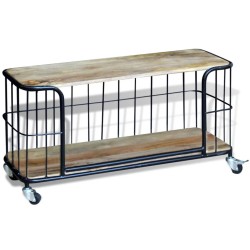 vidaXL Mueble para la TV de madera de mango maciza 100x40x45 cm
