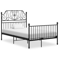 vidaXL Estructura de cama de metal negro 120x200 cm