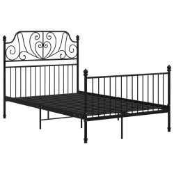 vidaXL Estructura de cama de metal negro 120x200 cm