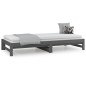 vidaXL Sofá cama extraíble madera maciza de pino gris 2x(90x190) cm vidaXL Sofá cama extraíble madera maciza de pino gris 2x(90x190) cm