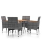 vidaXL Juego de comedor de jardín 5 piezas ratán sintético gris vidaXL Juego de comedor de jardín 5 piezas ratán sintético gris