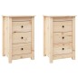 vidaXL Mesitas de noche 2 uds madera maciza de pino 40x35x61,5 cm vidaXL Mesitas de noche 2 uds madera maciza de pino 40x35x61,5 cm