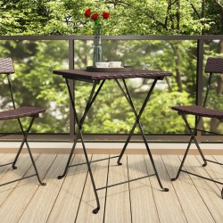 vidaXL Mesa bistró plegable marrón ratán sintético 55x54x71 cm