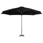 vidaXL Sombrilla voladiza con poste de aluminio negro 300 cm vidaXL Sombrilla voladiza con poste de aluminio negro 300 cm