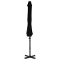 vidaXL Sombrilla voladiza con poste de aluminio negro 300 cm vidaXL Sombrilla voladiza con poste de aluminio negro 300 cm