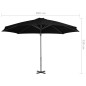 vidaXL Sombrilla voladiza con poste de aluminio negro 300 cm vidaXL Sombrilla voladiza con poste de aluminio negro 300 cm