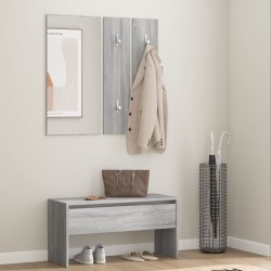 vidaXL Set de muebles de recibidor madera contrachapada gris Sonoma