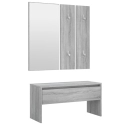 vidaXL Set de muebles de recibidor madera contrachapada gris Sonoma