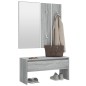 vidaXL Set de muebles de recibidor madera contrachapada gris Sonoma