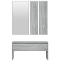 vidaXL Set de muebles de recibidor madera contrachapada gris Sonoma