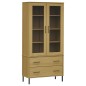 vidaXL Librería patas de metal OSLO madera maciza marrón 85x35x172,5cm vidaXL Librería patas de metal OSLO madera maciza marrón 85x35x172,5cm