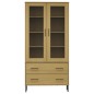 vidaXL Librería patas de metal OSLO madera maciza marrón 85x35x172,5cm vidaXL Librería patas de metal OSLO madera maciza marrón 85x35x172,5cm