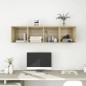 vidaXL Mueble TV pared contrachapada color roble Sonoma 37x37x142,5 cm vidaXL Mueble TV pared contrachapada color roble Sonoma 37x37x142,5 cm