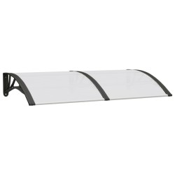 vidaXL Marquesina puerta policarbonato negro y transparente 150x80 cm