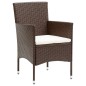 vidaXL Juego comedor jardín 3 pzas ratán sintético marrón