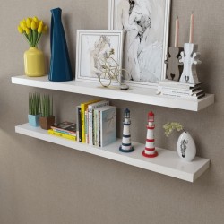 vidaXL Estantes flotantes de pared 2 uds MDF blanco para libros/DVD 