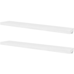 vidaXL Estantes flotantes de pared 2 uds MDF blanco para libros/DVD 
